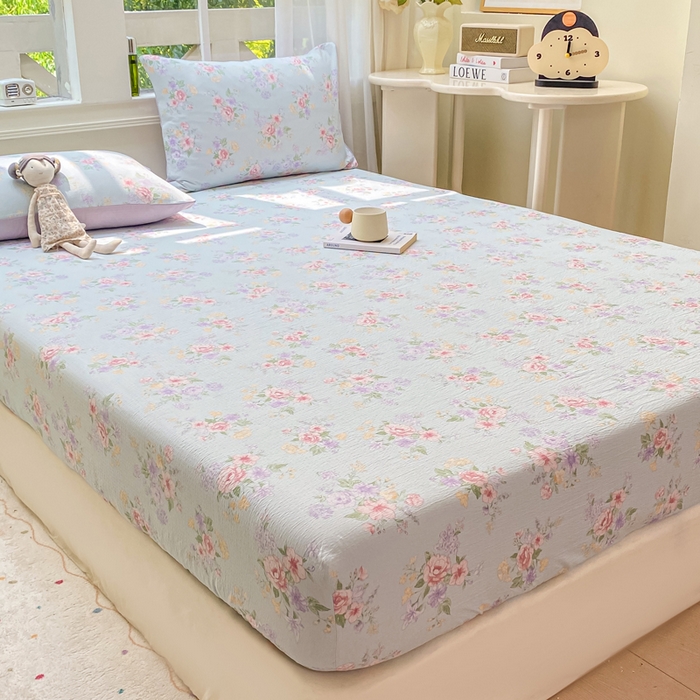 91家纺网 家纺一手货源 找家纺 朵朵家纺 2025新款超柔印花单床笠单品学生宿舍床垫保护套 床笠（床垫保护套可定制尺寸 ） 沁园春