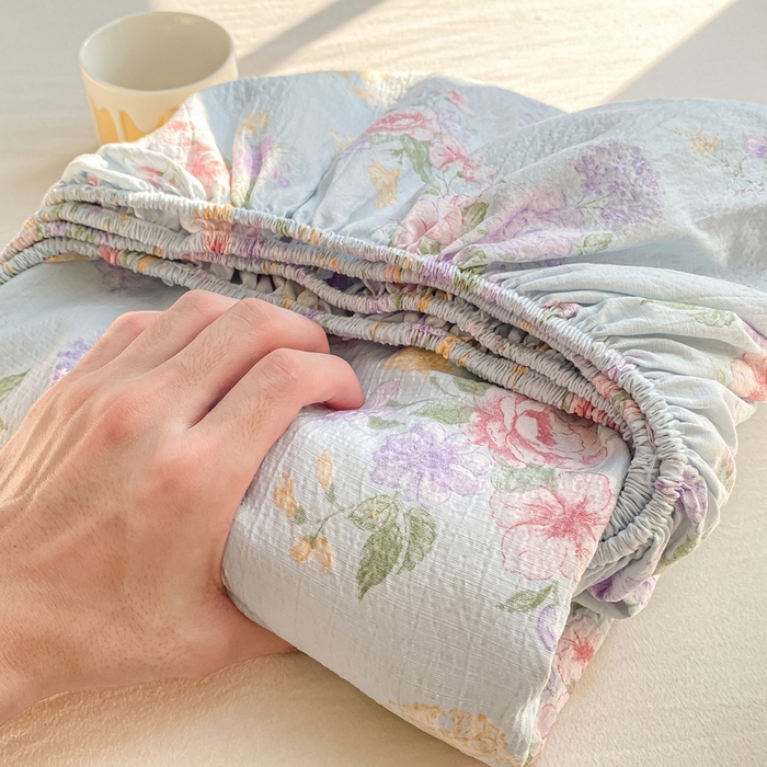 91家纺网 家纺一手货源 找家纺 朵朵家纺 2025新款超柔印花单床笠单品学生宿舍床垫保护套 床笠（床垫保护套可定制尺寸 ） 沁园春