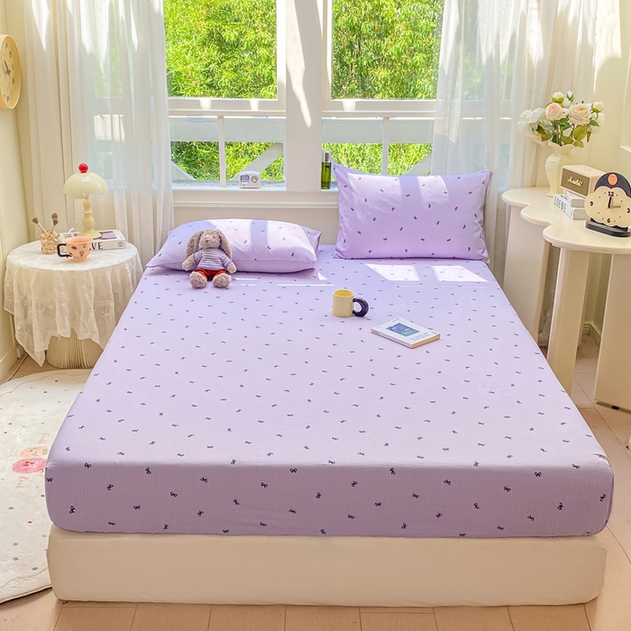 91家纺网 家纺一手货源 找家纺 朵朵家纺 2025新款超柔印花单床笠单品学生宿舍床垫保护套 床笠（床垫保护套可定制尺寸 ） 幸运结