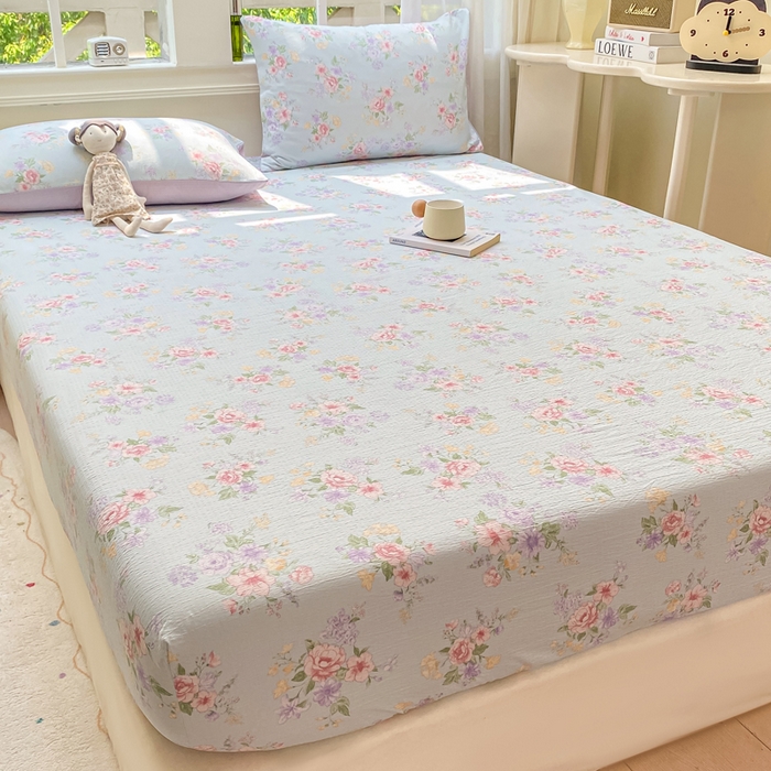 91家纺网 家纺一手货源 找家纺 朵朵家纺 2025新款超柔印花单床笠单品学生宿舍床垫保护套 床笠（床垫保护套可定制尺寸 ） 沁园春