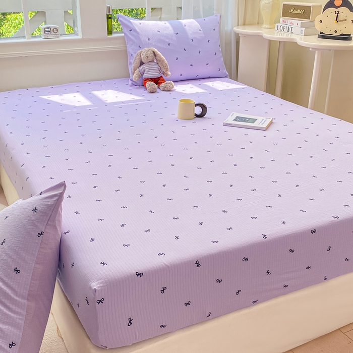 91家纺网 家纺一手货源 找家纺 朵朵家纺 2025新款超柔印花单床笠单品学生宿舍床垫保护套 床笠（床垫保护套可定制尺寸 ） 幸运结