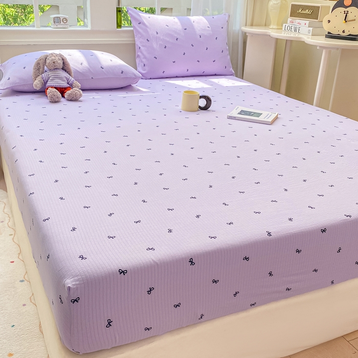 91家纺网 家纺一手货源 找家纺 朵朵家纺 2025新款超柔印花单床笠单品学生宿舍床垫保护套 床笠（床垫保护套可定制尺寸 ） 幸运结