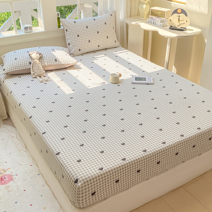 91家纺网 家纺一手货源 找家纺 朵朵家纺 2025新款超柔印花单床笠单品学生宿舍床垫保护套 床笠（床垫保护套可定制尺寸 ） 心动