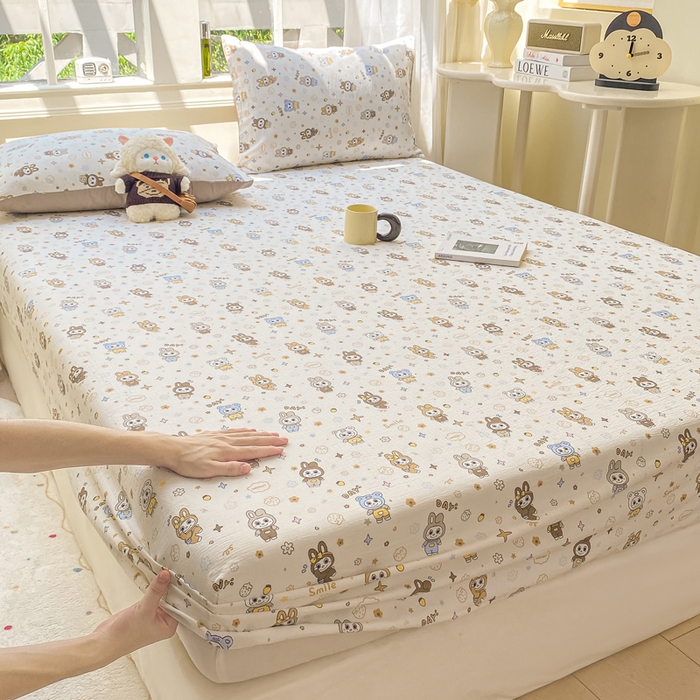 91家纺网 家纺一手货源 找家纺 朵朵家纺 2025新款超柔印花单床笠单品学生宿舍床垫保护套 床笠（床垫保护套可定制尺寸 ） 布布星球