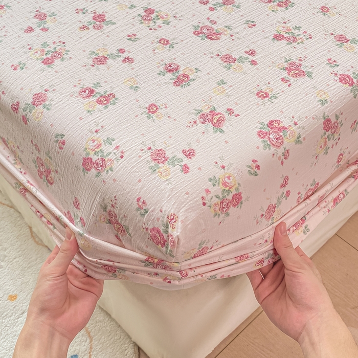 91家纺网 家纺一手货源 找家纺 朵朵家纺 2025新款超柔印花单床笠单品学生宿舍床垫保护套 床笠（床垫保护套可定制尺寸 ） 玫瑰庄园