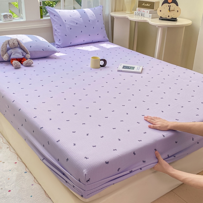 91家纺网 家纺一手货源 找家纺 朵朵家纺 2025新款超柔印花单床笠单品学生宿舍床垫保护套 床笠（床垫保护套可定制尺寸 ） 幸运结