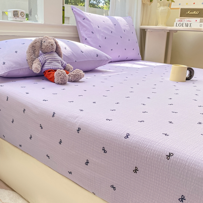 91家纺网 家纺一手货源 找家纺 朵朵家纺 2025新款超柔印花单床笠单品学生宿舍床垫保护套 床笠（床垫保护套可定制尺寸 ） 幸运结