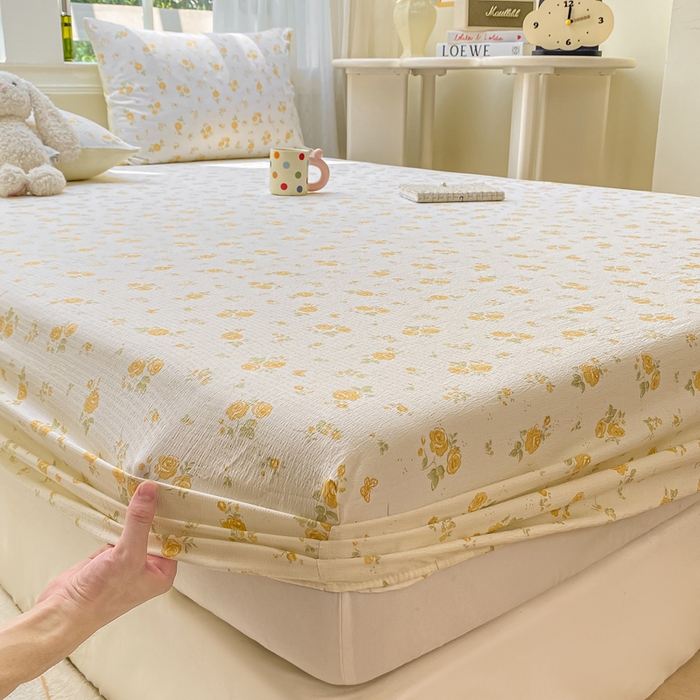 91家纺网 家纺一手货源 找家纺 朵朵家纺 2025新款超柔印花单床笠单品学生宿舍床垫保护套 床笠（床垫保护套可定制尺寸 ） 山花烂漫