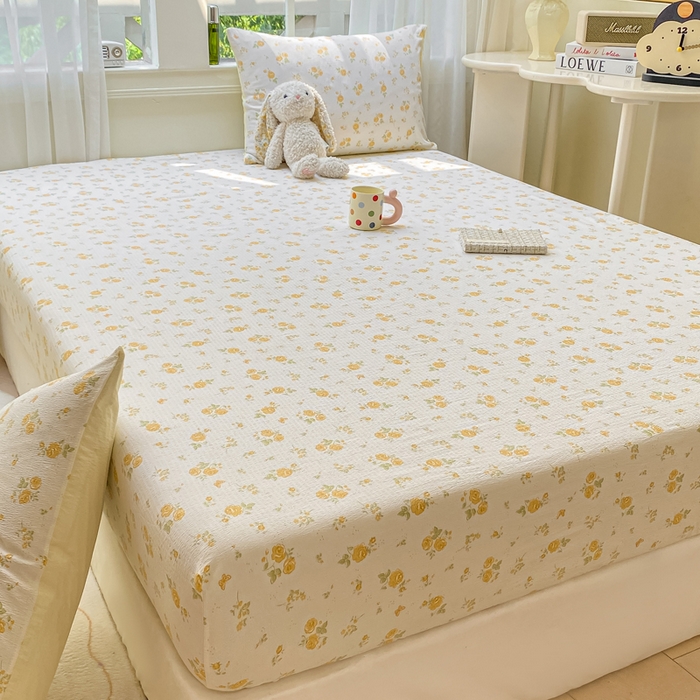 91家纺网 家纺一手货源 找家纺 朵朵家纺 2025新款超柔印花单床笠单品学生宿舍床垫保护套 床笠（床垫保护套可定制尺寸 ） 山花烂漫