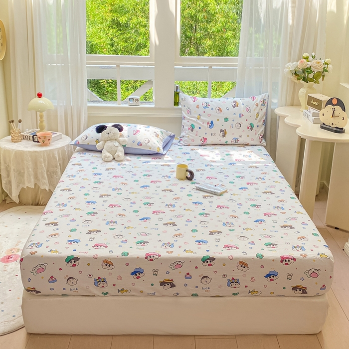 91家纺网 家纺一手货源 找家纺 朵朵家纺 2025新款超柔印花单床笠单品学生宿舍床垫保护套 床笠（床垫保护套可定制尺寸 ） 快乐重年