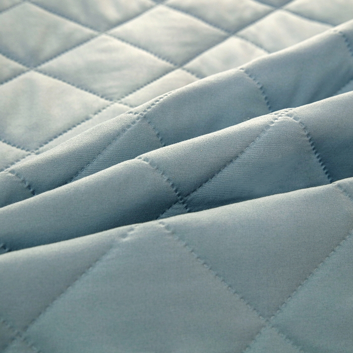 91家纺网 家纺一手货源 找家纺 小禹仔家纺 2025新款亲肤夹棉床笠 蓝色