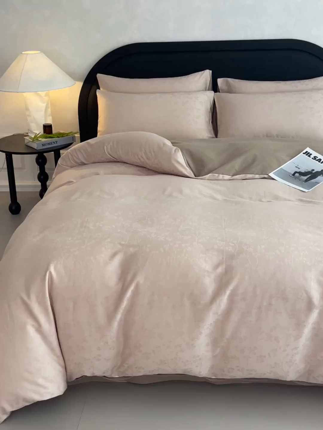 91家纺网 家纺一手货源 找家纺 琪格格纺织 2025新款50S贡缎大提花加厚全棉磨毛四件套 随意-咖