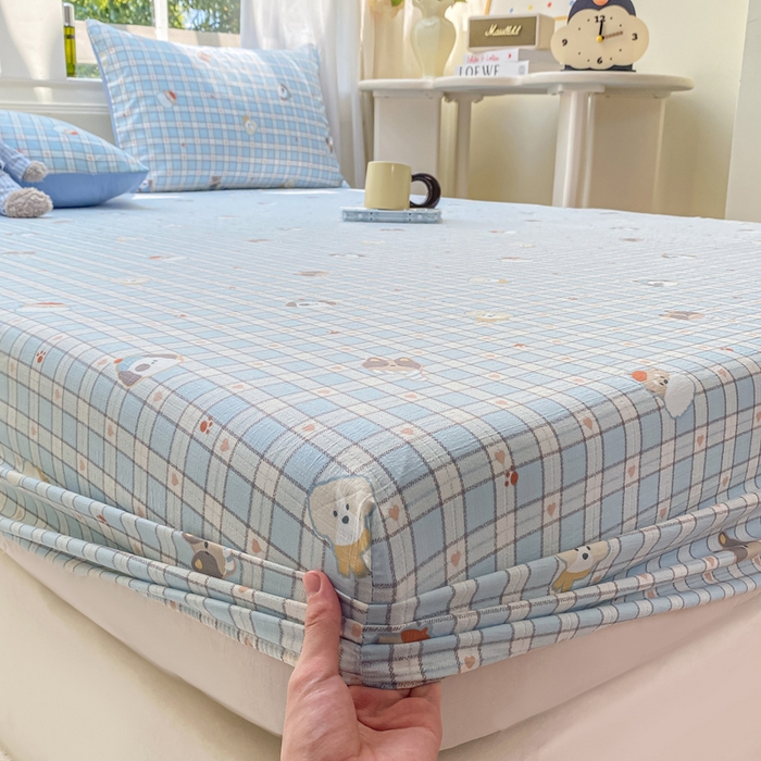 91家纺网 家纺一手货源 找家纺 朵朵家纺 2025新款超柔印花单床笠单品学生宿舍床垫保护套 床笠（床垫保护套可定制尺寸 ） 淘气乐园