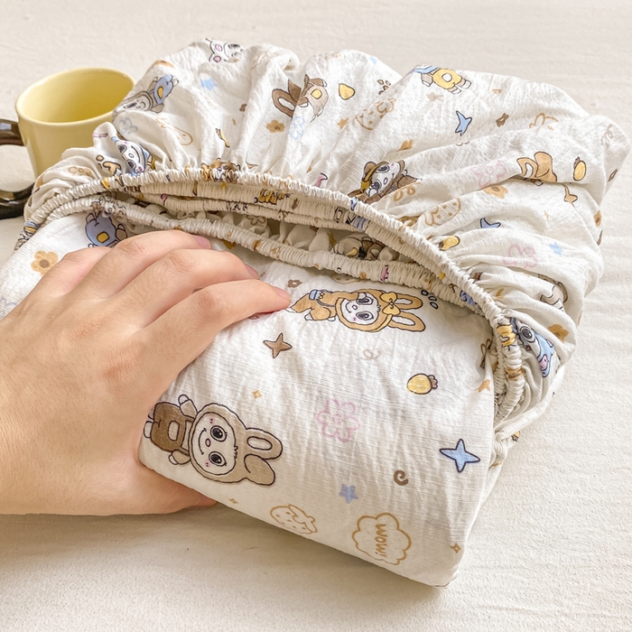 91家纺网 家纺一手货源 找家纺 朵朵家纺 2025新款超柔印花单床笠单品学生宿舍床垫保护套 床笠（床垫保护套可定制尺寸 ） 布布星球