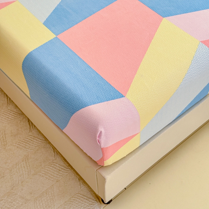 91家纺网 家纺一手货源 找家纺 梦舒阳 2025新款磨毛植物羊绒单床笠三件套单品床笠 彩色格调