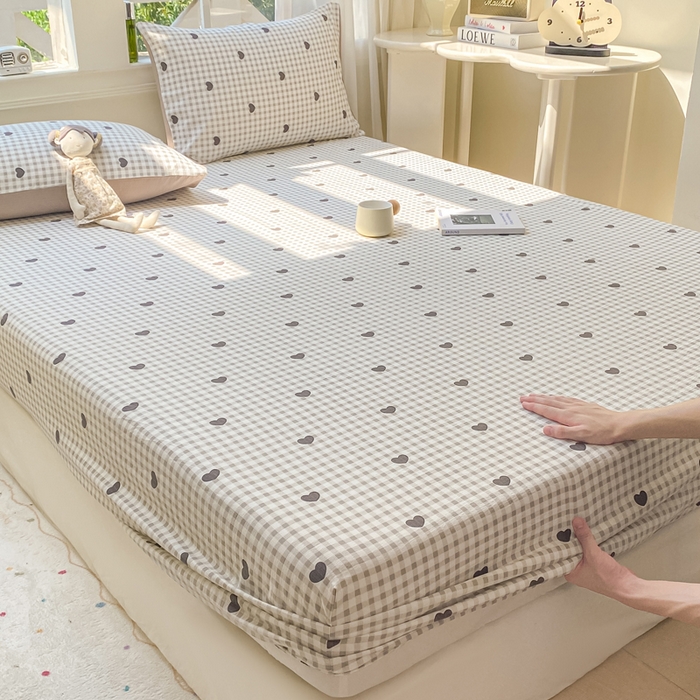 91家纺网 家纺一手货源 找家纺 朵朵家纺 2025新款超柔印花单床笠单品学生宿舍床垫保护套 床笠（床垫保护套可定制尺寸 ） 心动