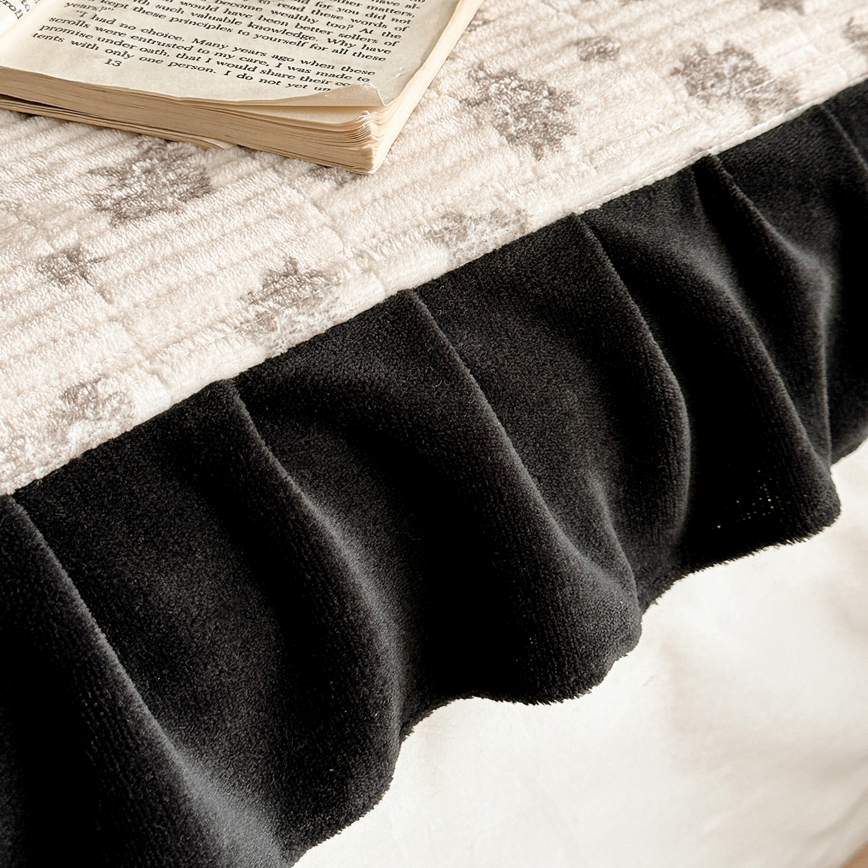 91家纺网 家纺一手货源 找家纺 桃心家居 2025新款韩版花边法式花卉碎花加厚牛奶绒多功能床盖单件单床盖床盖三件套单品 绒床盖-花边清香