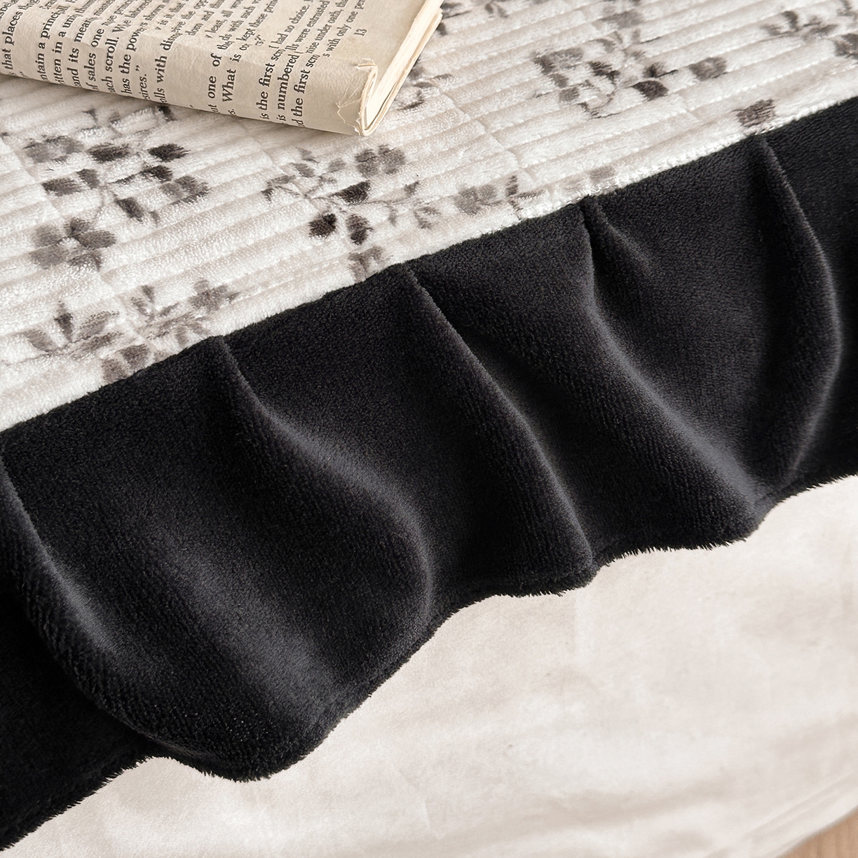 91家纺网 家纺一手货源 找家纺 桃心家居 2025新款韩版花边法式花卉碎花加厚牛奶绒多功能床盖单件单床盖床盖三件套单品 绒床盖-花边梦镜