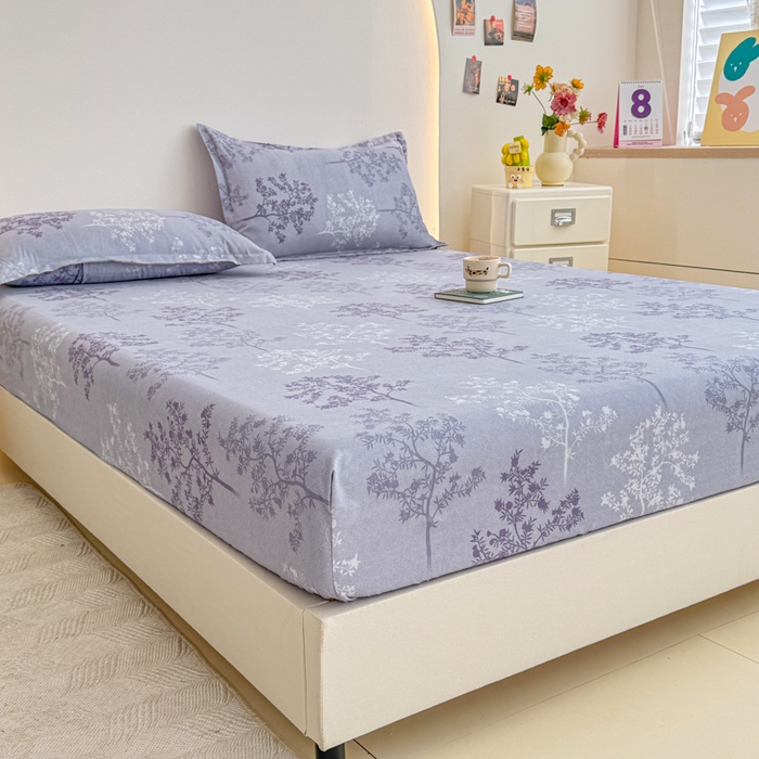 91家纺网 家纺一手货源 找家纺 梦舒阳 2025新款磨毛植物羊绒单床笠三件套单品床笠 春风恋影