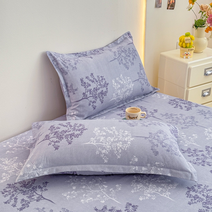 91家纺网 家纺一手货源 找家纺 梦舒阳 2025新款磨毛植物羊绒单床笠三件套单品床笠 春风恋影