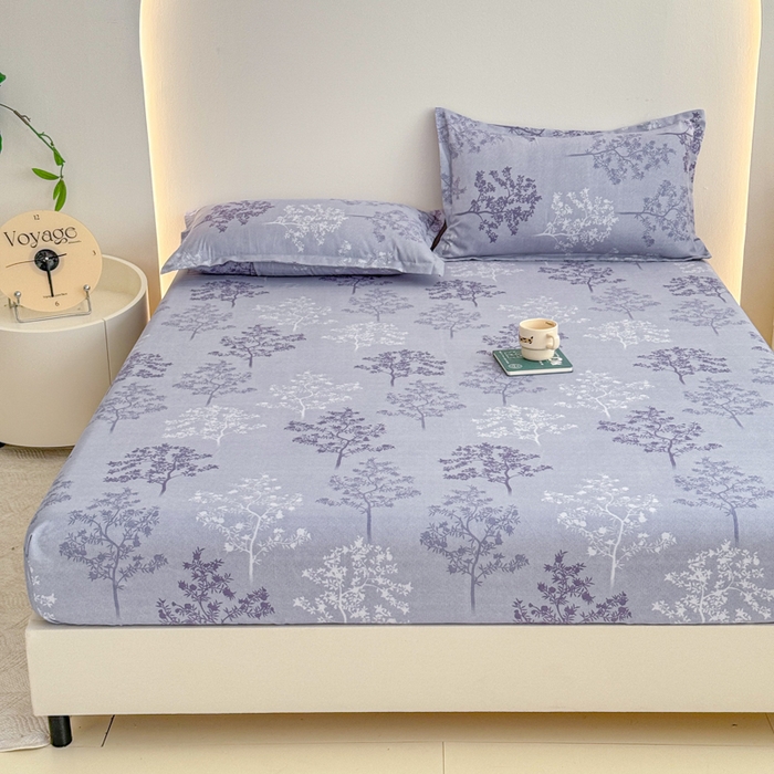 91家纺网 家纺一手货源 找家纺 梦舒阳 2025新款磨毛植物羊绒单床笠三件套单品床笠 春风恋影