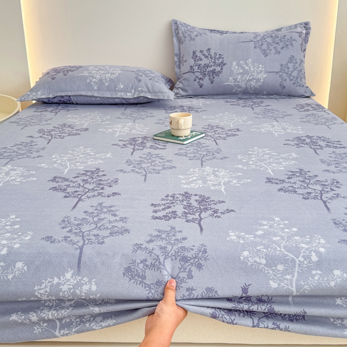 91家纺网 家纺一手货源 找家纺 梦舒阳 2025新款磨毛植物羊绒单床笠三件套单品床笠 春风恋影