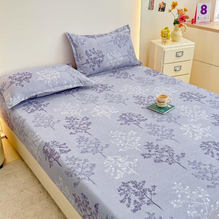 91家纺网 家纺一手货源 找家纺 梦舒阳 2025新款磨毛植物羊绒单床笠三件套单品床笠 春风恋影