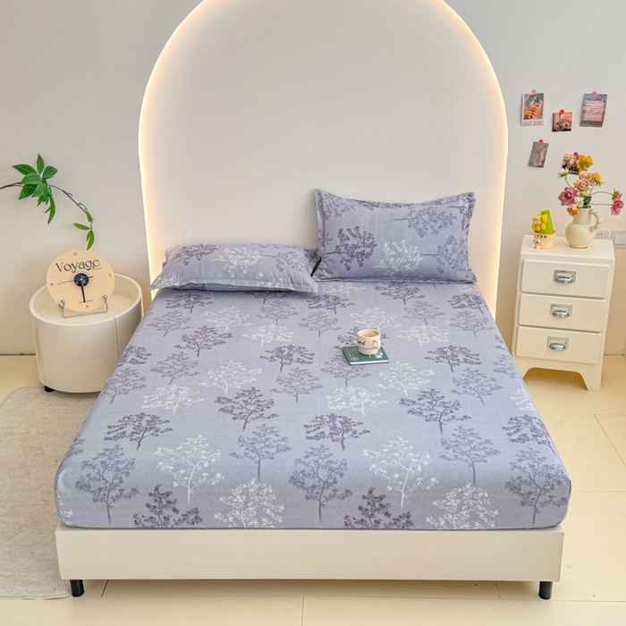 91家纺网 家纺一手货源 找家纺 梦舒阳 2025新款磨毛植物羊绒单床笠三件套单品床笠 春风恋影