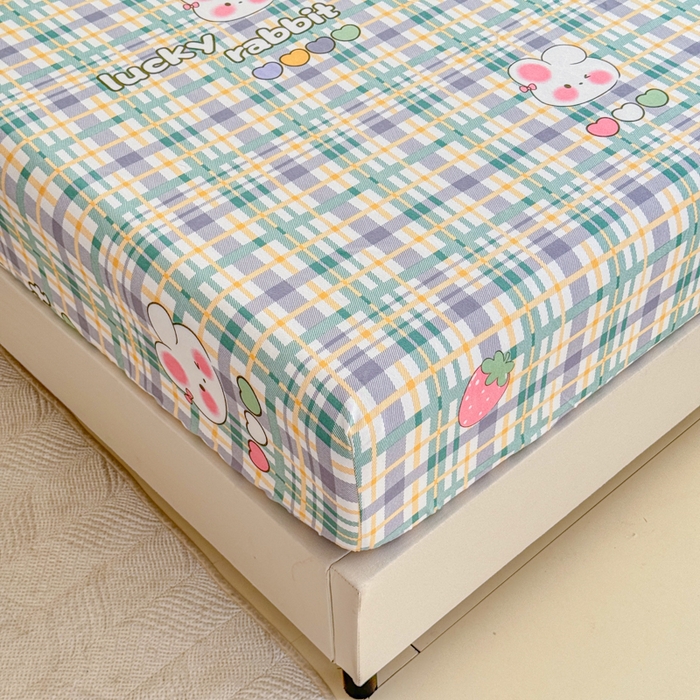 91家纺网 家纺一手货源 找家纺 梦舒阳 2025新款磨毛植物羊绒单床笠三件套单品床笠 春日花园