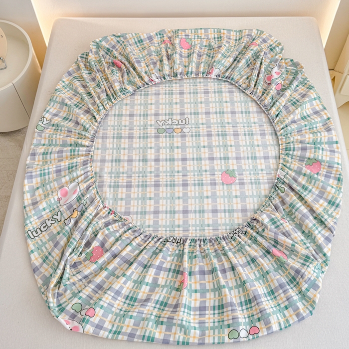 91家纺网 家纺一手货源 找家纺 梦舒阳 2025新款磨毛植物羊绒单床笠三件套单品床笠 春日花园