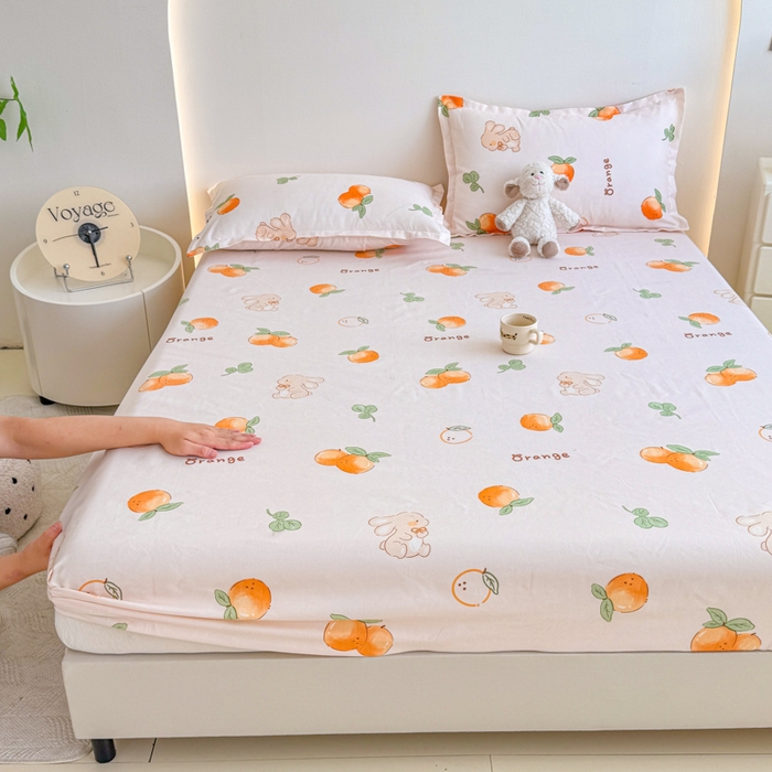 91家纺网 家纺一手货源 找家纺 梦舒阳 2025新款磨毛植物羊绒单床笠三件套单品床笠 大吉大利