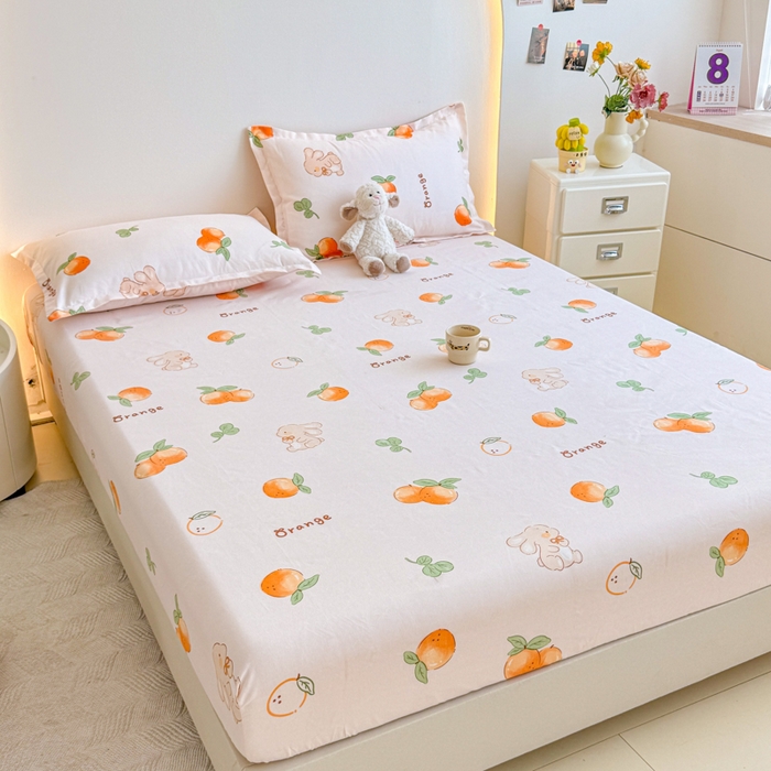 91家纺网 家纺一手货源 找家纺 梦舒阳 2025新款磨毛植物羊绒单床笠三件套单品床笠 大吉大利