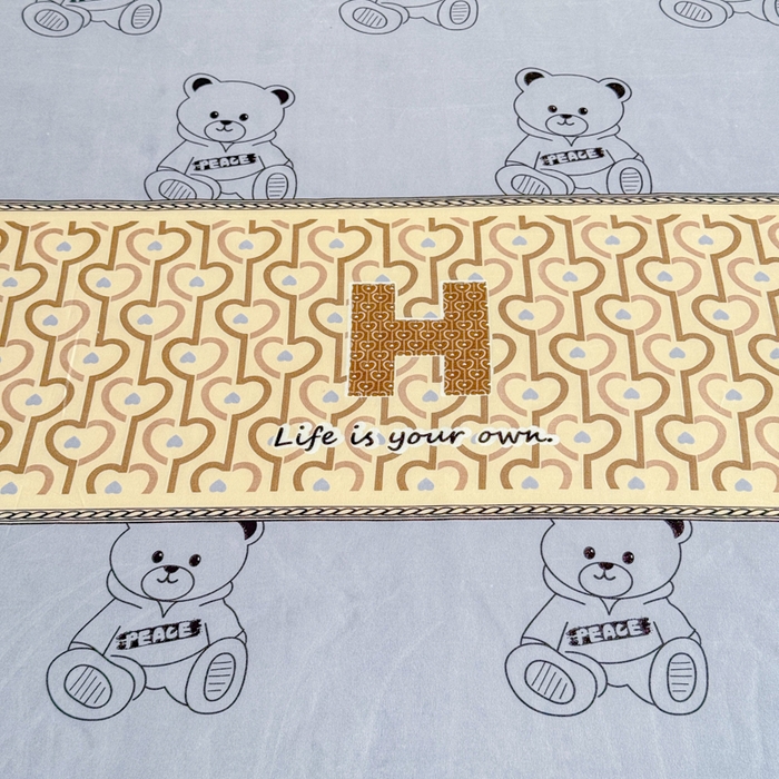 91家纺网 家纺一手货源 找家纺 梦舒阳 2025新款磨毛植物羊绒单床笠三件套单品床笠 嘟嘟熊