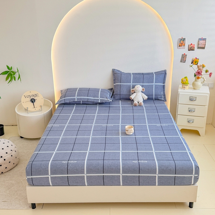 91家纺网 家纺一手货源 找家纺 梦舒阳 2025新款磨毛植物羊绒单床笠三件套单品床笠 摩登格调