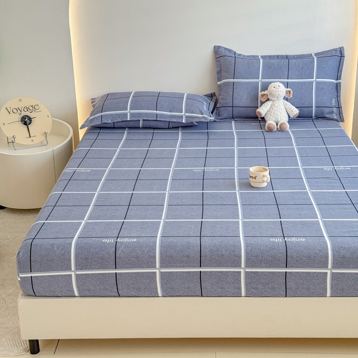 91家纺网 家纺一手货源 找家纺 梦舒阳 2025新款磨毛植物羊绒单床笠三件套单品床笠 摩登格调