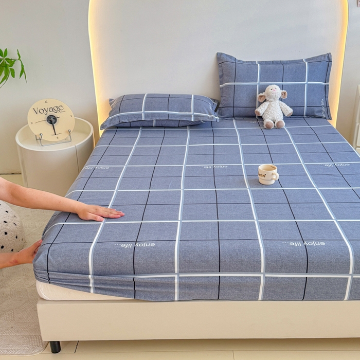 91家纺网 家纺一手货源 找家纺 梦舒阳 2025新款磨毛植物羊绒单床笠三件套单品床笠 摩登格调