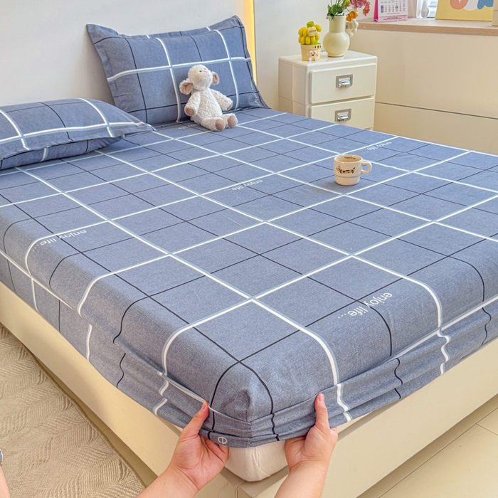 91家纺网 家纺一手货源 找家纺 梦舒阳 2025新款磨毛植物羊绒单床笠三件套单品床笠 摩登格调