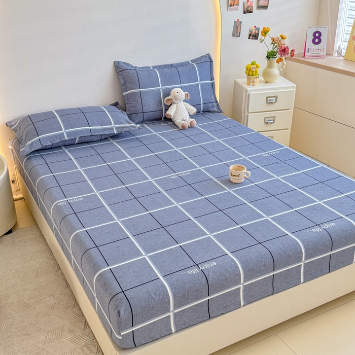 91家纺网 家纺一手货源 找家纺 梦舒阳 2025新款磨毛植物羊绒单床笠三件套单品床笠 摩登格调