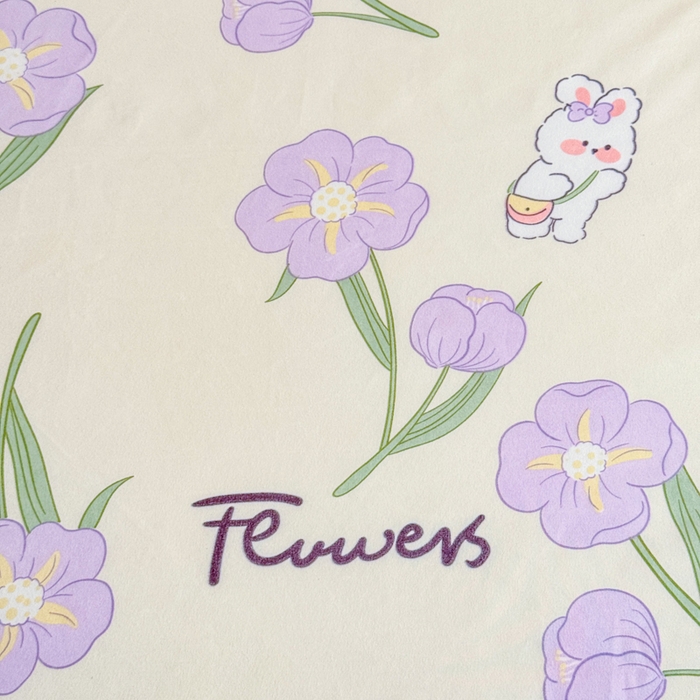 91家纺网 家纺一手货源 找家纺 梦舒阳 2025新款磨毛植物羊绒单床笠三件套单品床笠 甜甜小兔