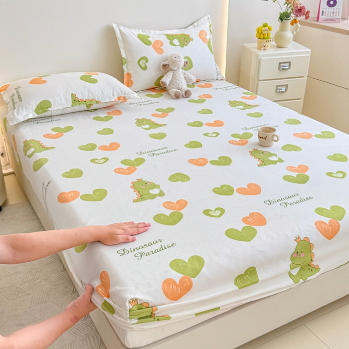 梦舒阳 2025新款磨毛植物羊绒单床笠三件套单品床笠 心情爱恋