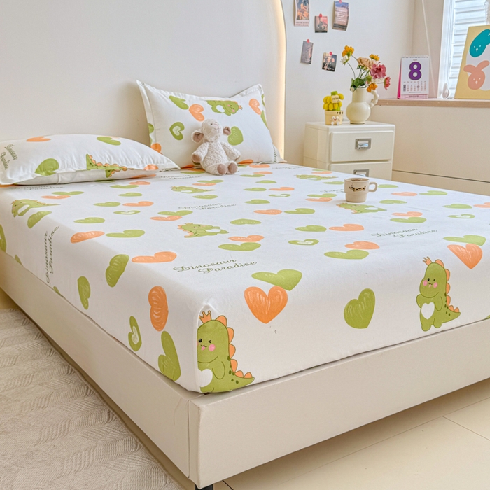 91家纺网 家纺一手货源 找家纺 梦舒阳 2025新款磨毛植物羊绒单床笠三件套单品床笠 心情爱恋