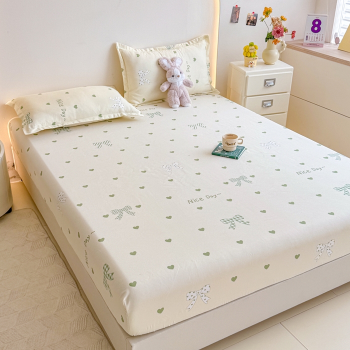 91家纺网 家纺一手货源 找家纺 梦舒阳 2025新款磨毛植物羊绒单床笠三件套单品床笠 伊莎贝拉