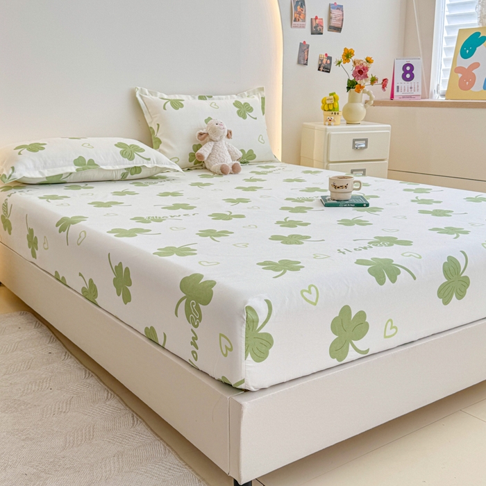 91家纺网 家纺一手货源 找家纺 梦舒阳 2025新款磨毛植物羊绒单床笠三件套单品床笠 芸草香