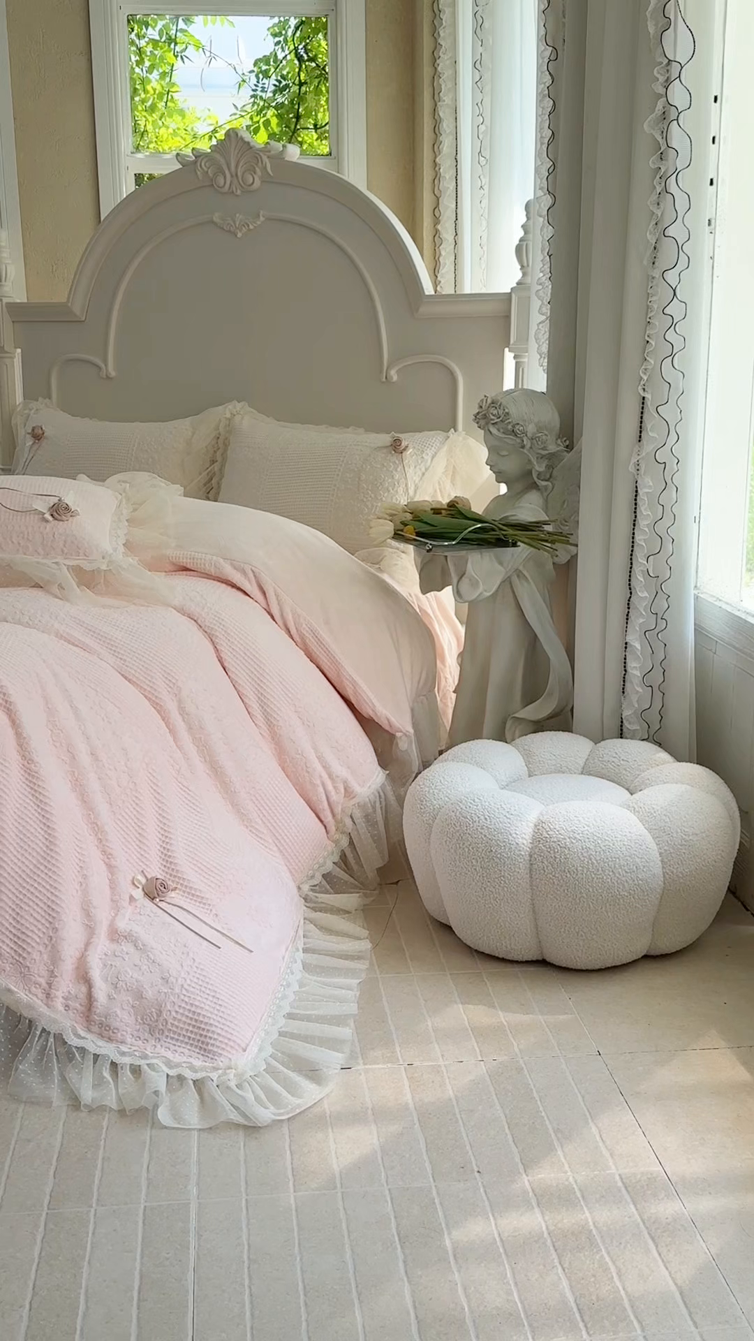 91家纺网 家纺一手货源 找家纺 （总）北纬27度 2025新款法式牛奶绒四件套-玫瑰花语