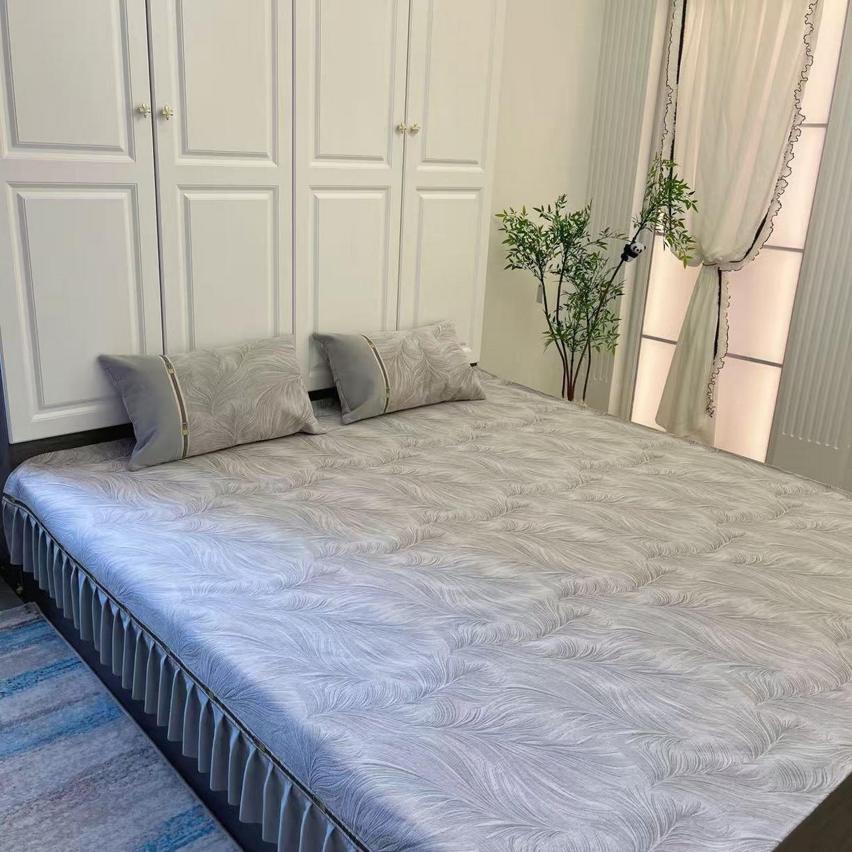 91家纺网 家纺一手货源 找家纺 （总）峻杨 2025新款防滑雪尼尔榻榻米床盖炕盖防滑耐磨亲肤透气高级可定制炕盖-时光梦境