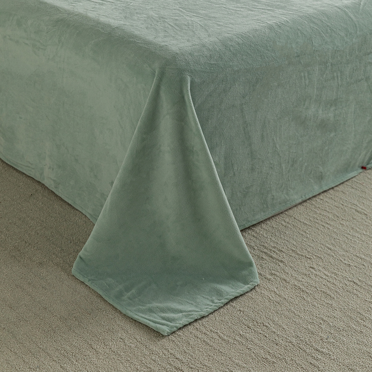 91家纺网 家纺一手货源 找家纺 锦罗绣 2025新款牛奶绒肌理纹单被套 肌理纹-绿