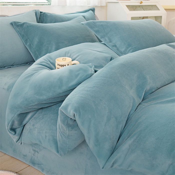 91家纺网 家纺一手货源 找家纺 锦罗绣 2025新款牛奶绒肌理纹单被套 繁星蓝