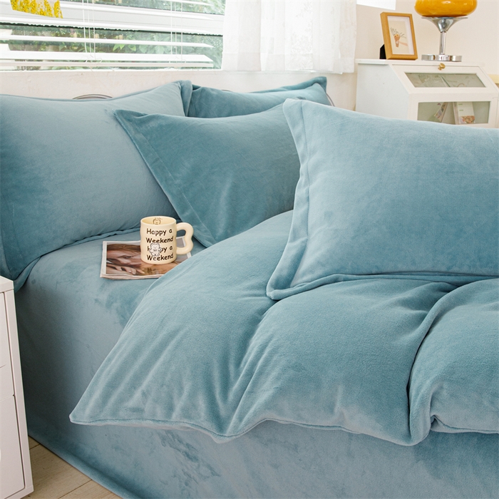 91家纺网 家纺一手货源 找家纺 锦罗绣 2025新款牛奶绒肌理纹单被套 繁星蓝