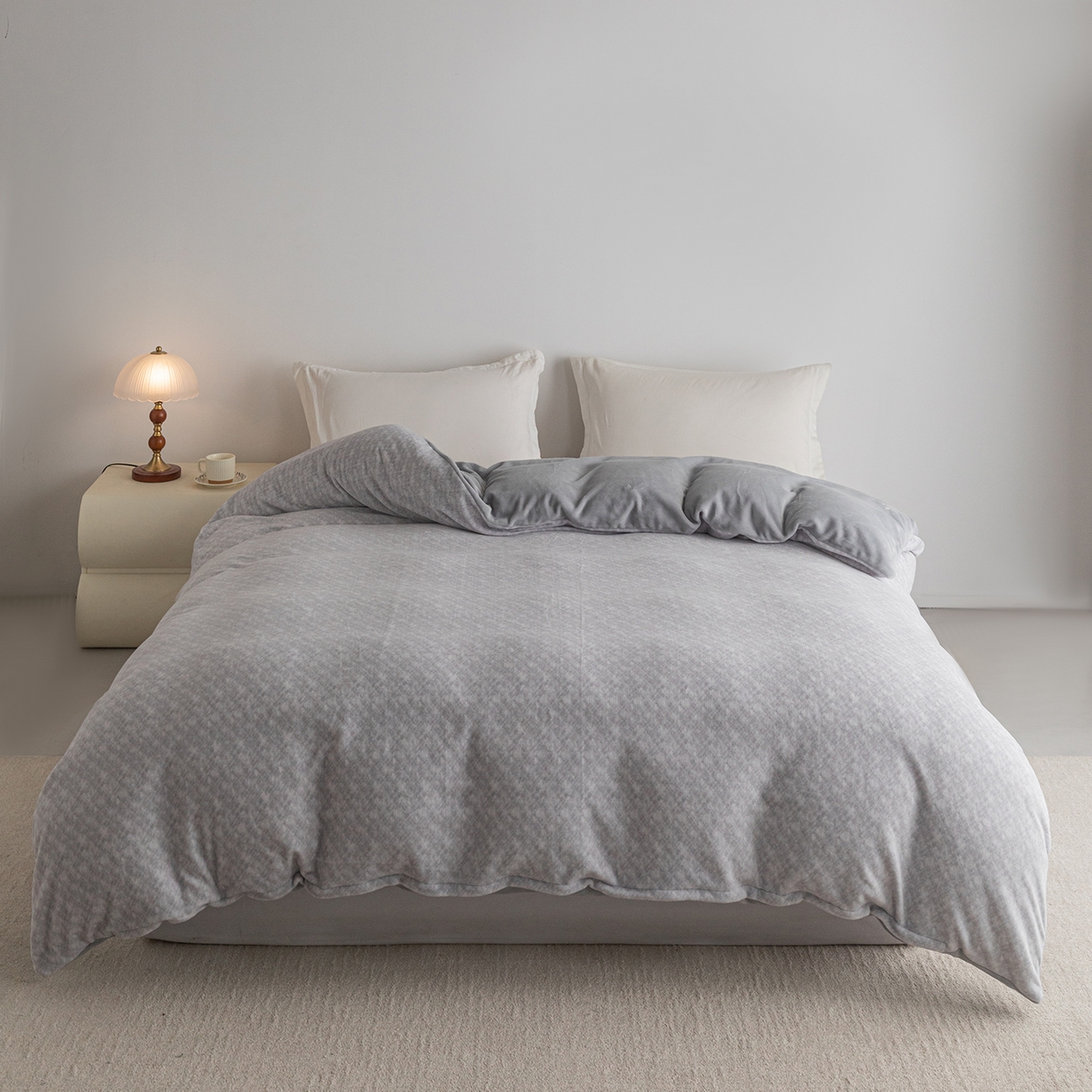 91家纺网 家纺一手货源 找家纺 （总）锦罗绣 2025新款牛奶绒肌理纹四件套