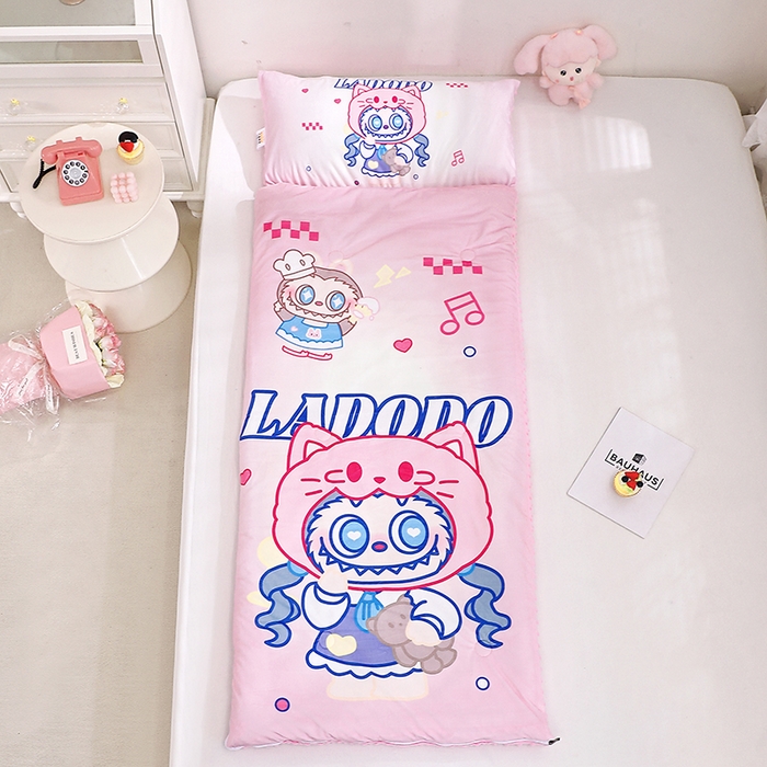 91家纺网 家纺一手货源 找家纺 八零年代 2025新款秋冬加厚豆豆绒儿童一体睡袋宝宝绒防踢被 拉多多